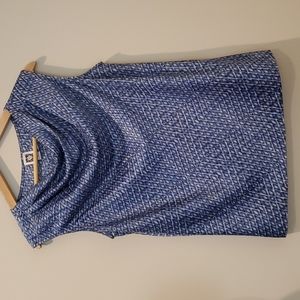 Anne Klein Sleeveless Blouse Career Drape Front M